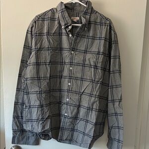 Merona Men's Charcoal Checkered Button Down Shirt